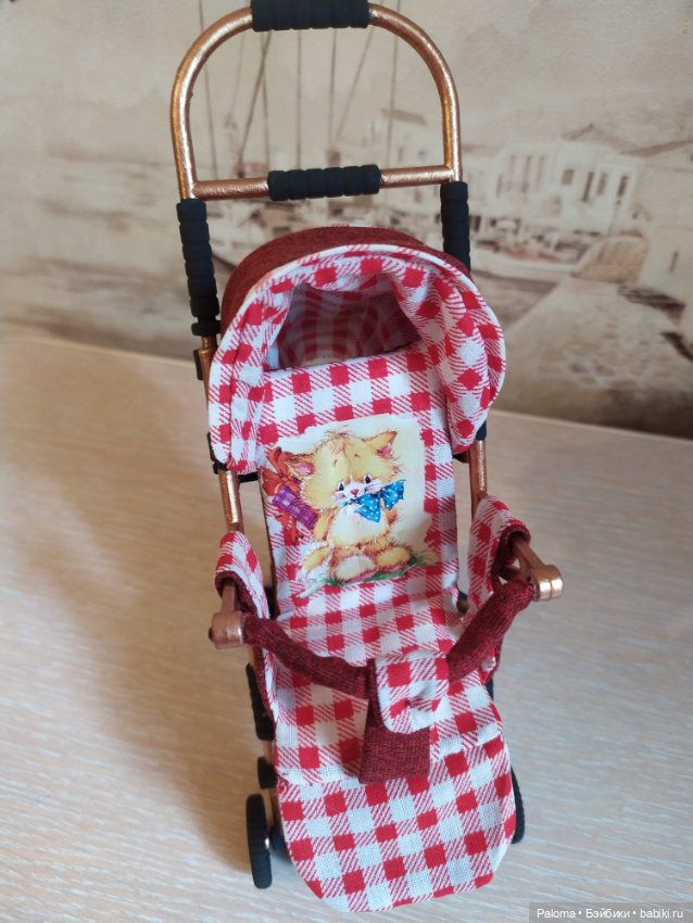 Коляска ООАК для кукол формата 1/6 (фото 7)