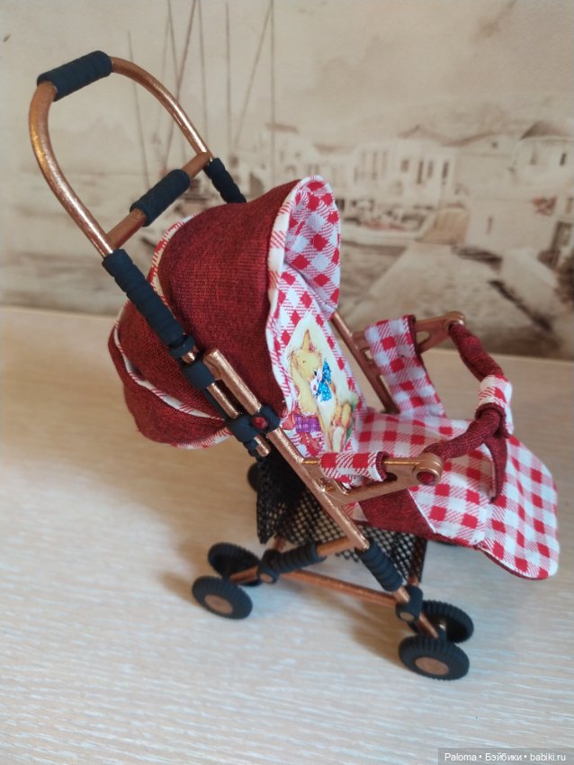 Коляска ООАК для кукол формата 1/6 (фото 4)