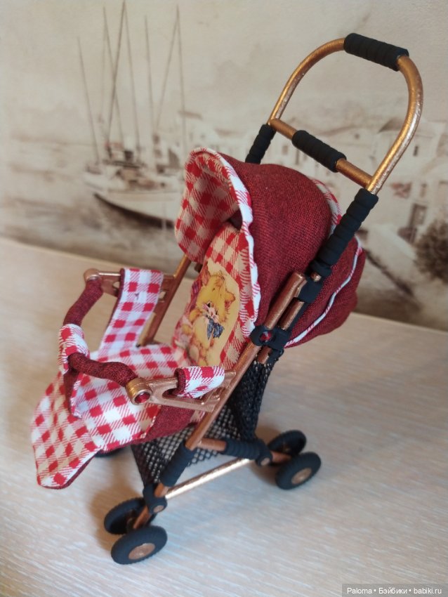 Коляска ООАК для кукол формата 1/6 (фото 5)