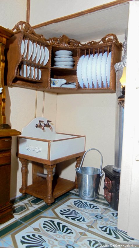 Кухня масштаб 1:12 с освещением