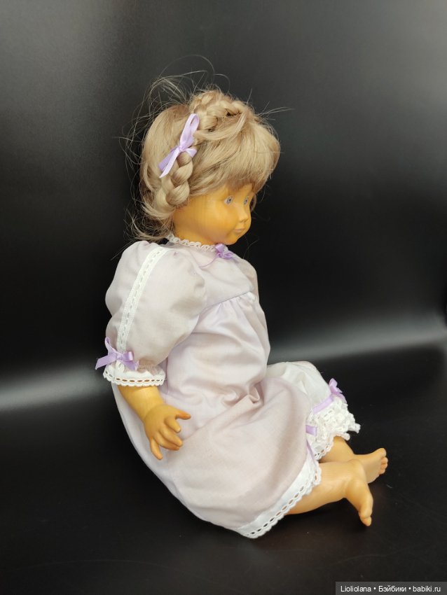Деревянная кукла от Dolfi. В сиреневом. 53 см (фото 5)