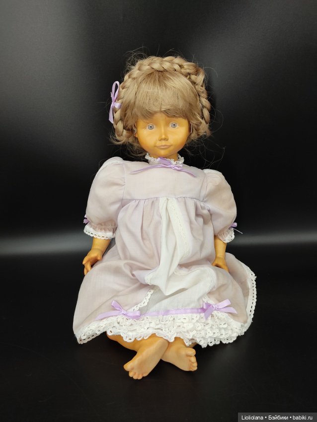 Деревянная кукла от Dolfi. В сиреневом. 53 см (фото 4)