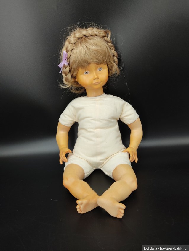 Деревянная кукла от Dolfi. В сиреневом. 53 см (фото 10)