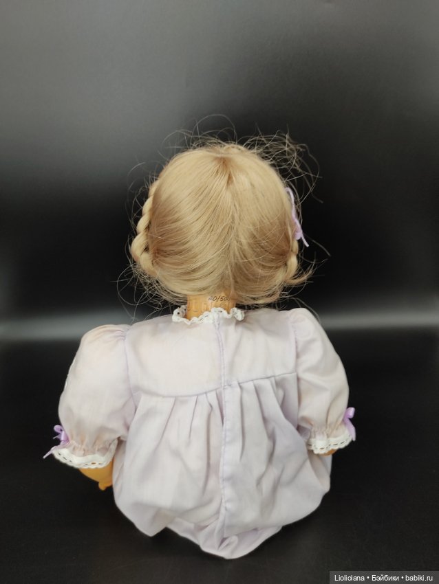 Деревянная кукла от Dolfi. В сиреневом. 53 см