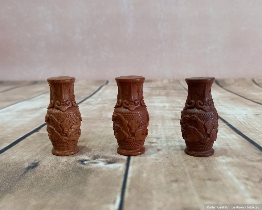 Ваза деревянная резная — Миниатюра для кукол (фото 5)