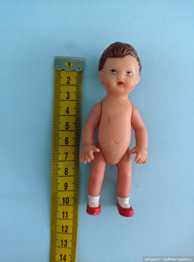 Резиновый пупсик Tebu Теоdor Buschbaum, темненький, ГДР, высота 10 см