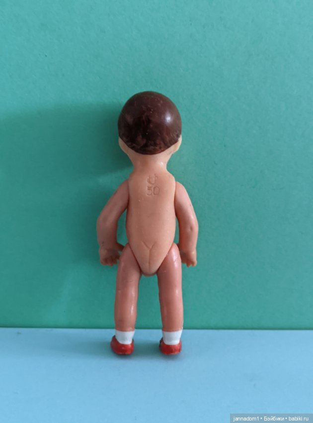 Резиновый пупсик Tebu Теоdor Buschbaum, темненький, ГДР, высота 10 см (фото 2)