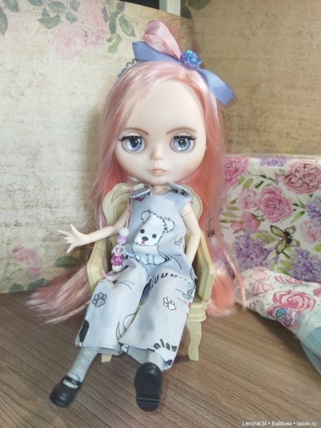 Кастом, ООАК Блайз белый тон, Розовый пиончик (фото 6)