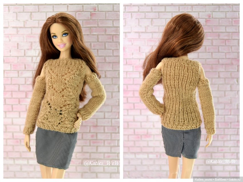 Джемпер, свитер для кукол 1/6 барби, интегрити, бжд (фото 5)