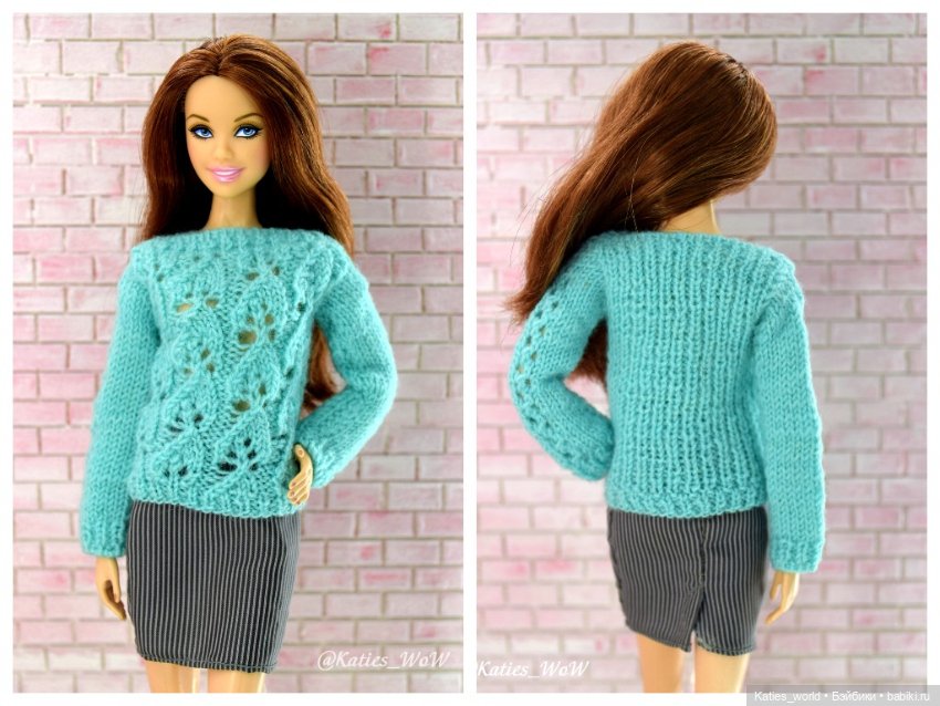 Джемпер, свитер для кукол 1/6 барби, интегрити, бжд (фото 6)