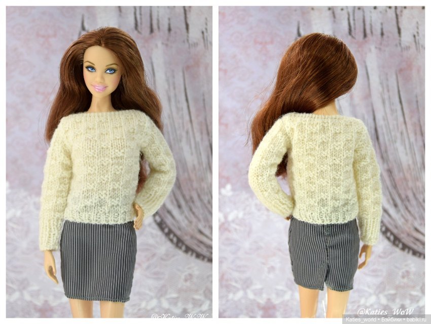 Джемпер, свитер для кукол 1/6 барби, интегрити, бжд (фото 4)