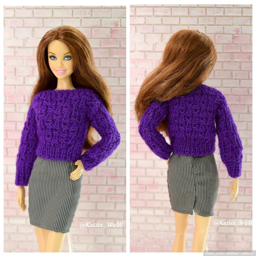 Джемпер, свитер для кукол 1/6 барби, интегрити, бжд (фото 8)
