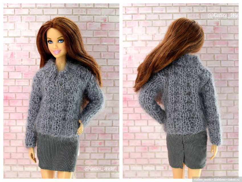 Джемпер, свитер для кукол 1/6 барби, интегрити, бжд (фото 2)