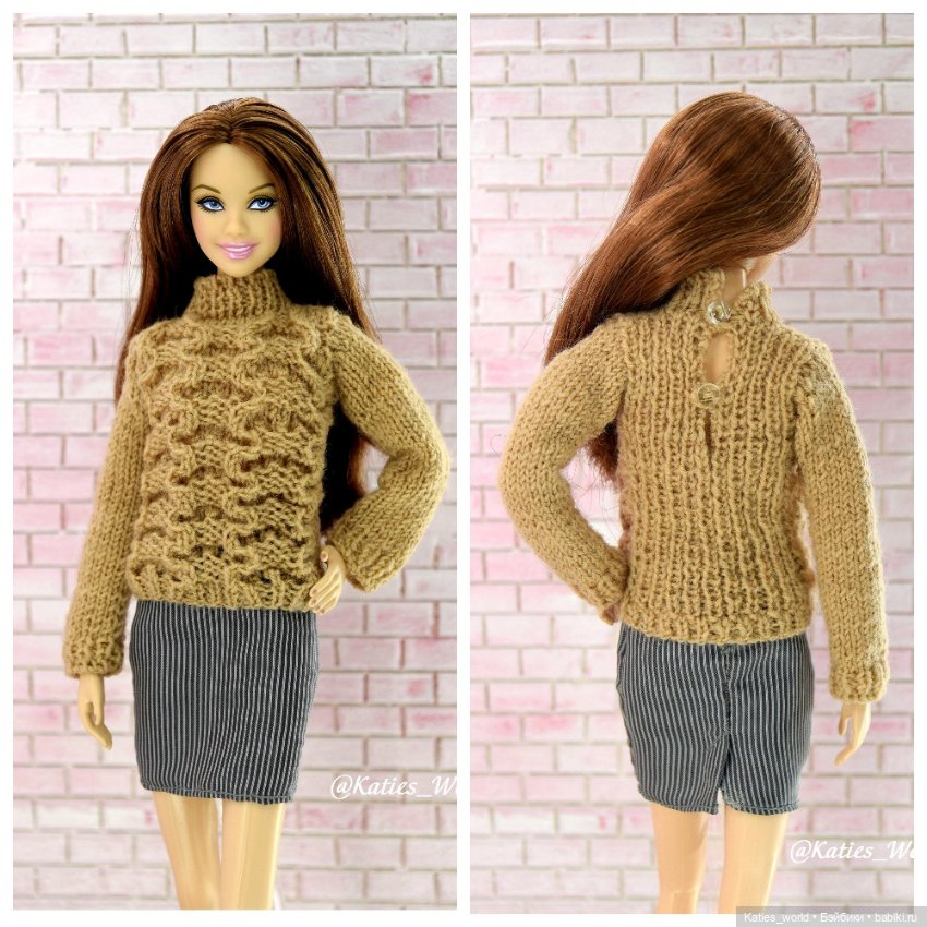 Джемпер, свитер для кукол 1/6 барби, интегрити, бжд (фото 3)