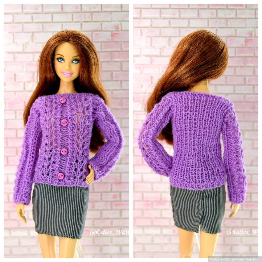 Джемпер, свитер для кукол 1/6 барби, интегрити, бжд (фото 7)