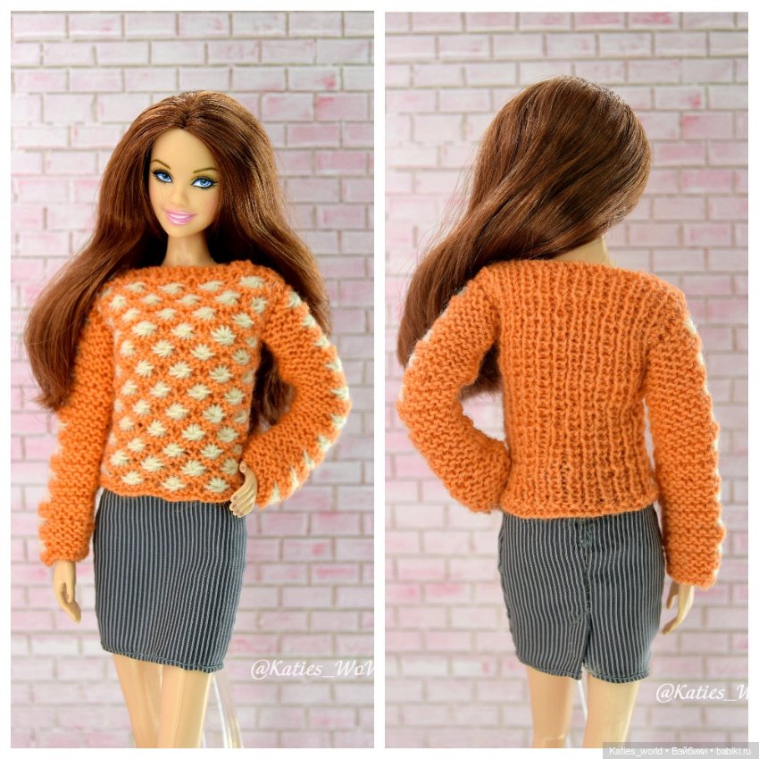 Джемпер, свитер для кукол 30см 1/6 барби, интегрити, бжд (фото 4)