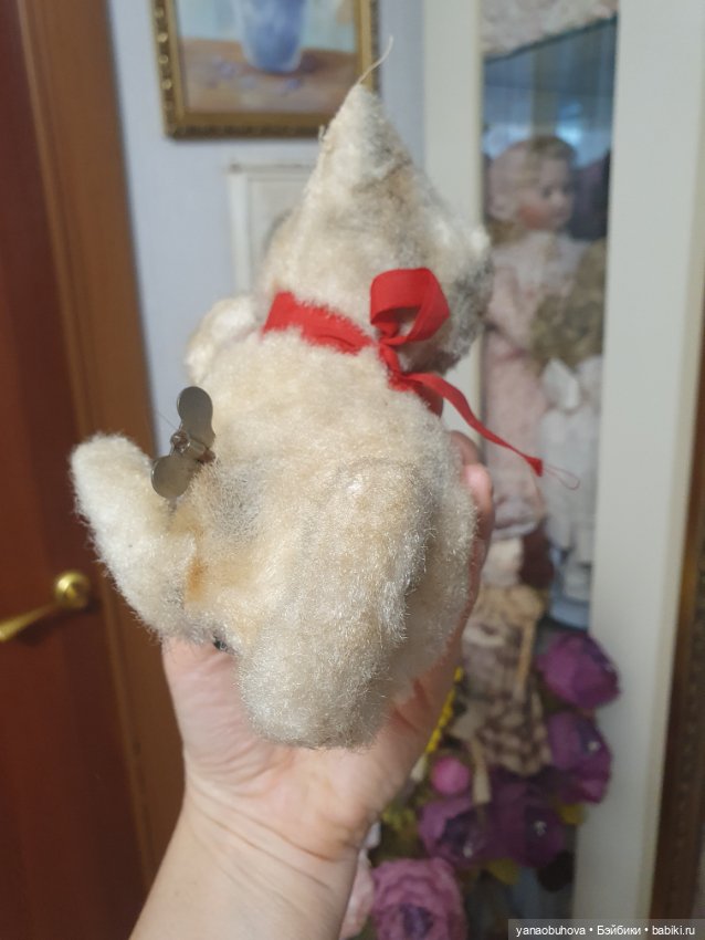 Редкая старинная заводная игрушка кот с мячом. Япония (фото 6)