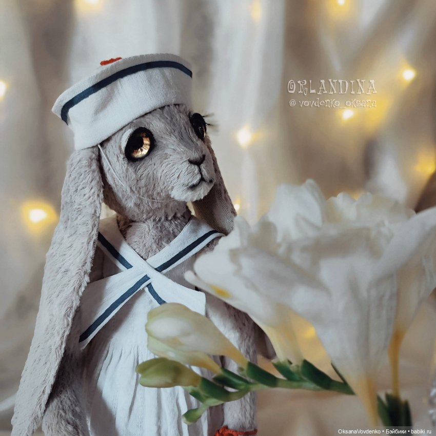 Хочу на море! ООАК тедди зайка от Орландины (фото 5)