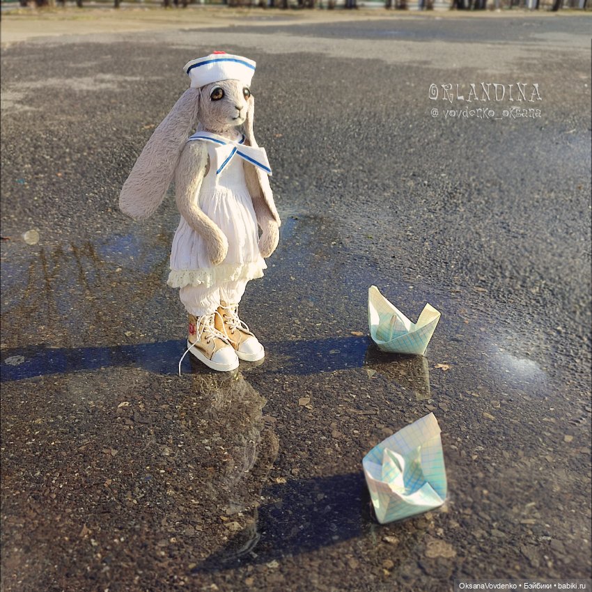 Хочу на море! ООАК тедди зайка от Орландины (фото 4)