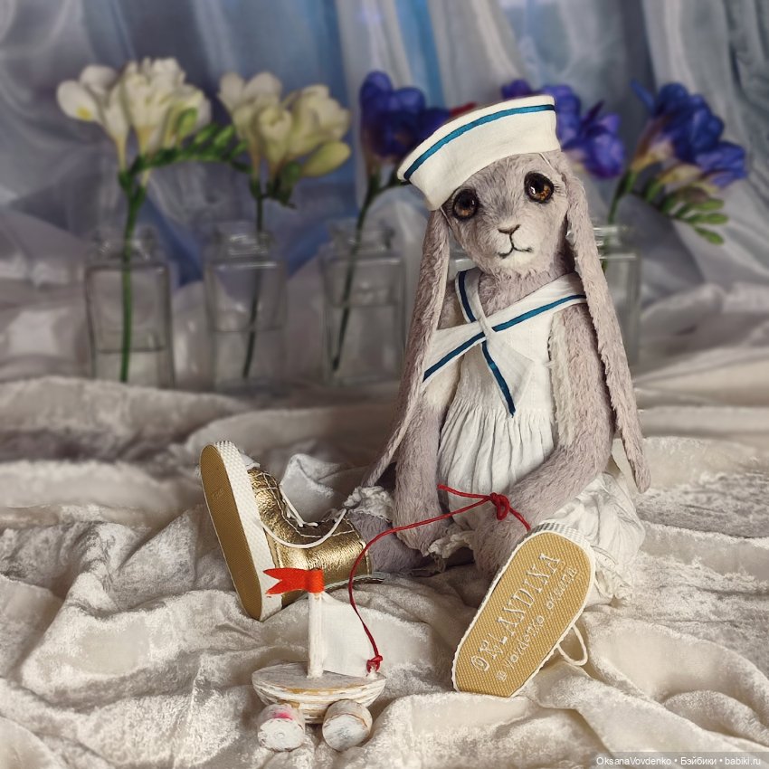 Хочу на море! ООАК тедди зайка от Орландины (фото 3)