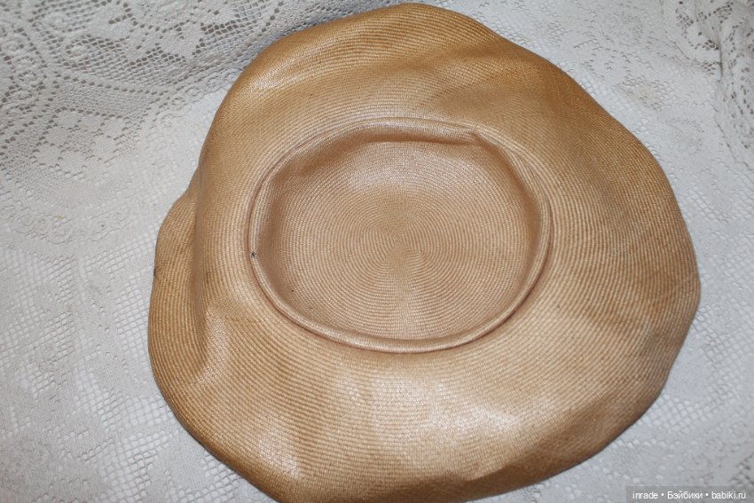 Антикварная соломенная шляпка с цветами, 1930-40е г (фото 4)
