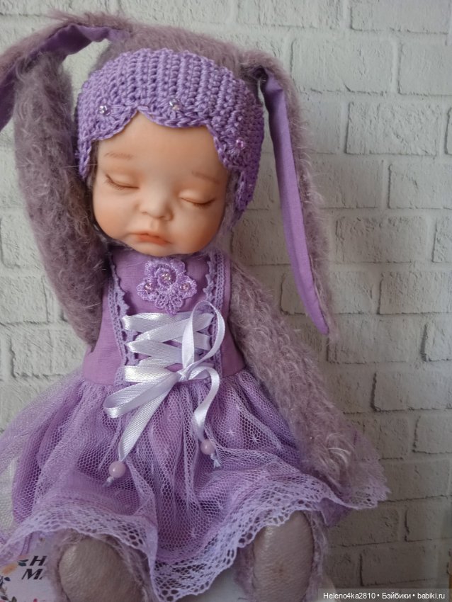 Тедди-долл Зайка. Сиреневые сны (фото 7)