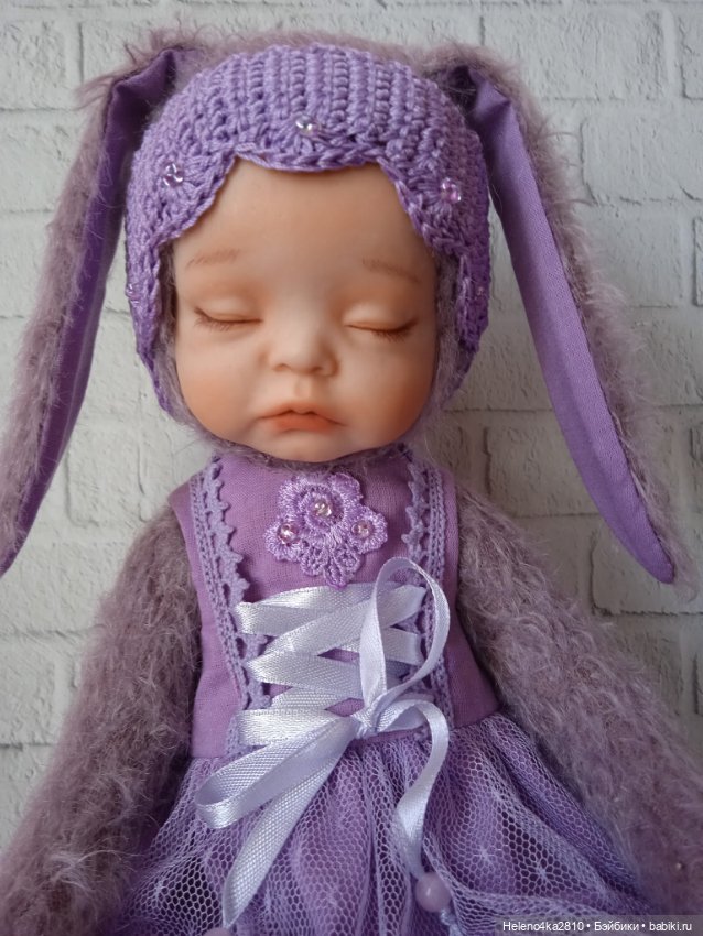 Тедди-долл Зайка. Сиреневые сны (фото 6)