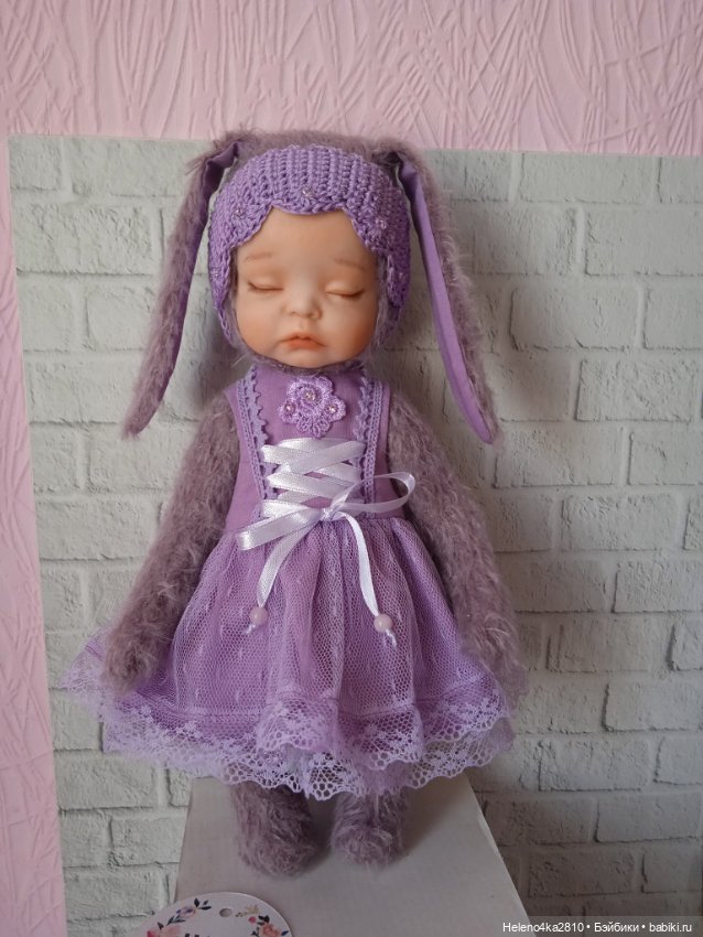 Тедди-долл Зайка. Сиреневые сны (фото 4)