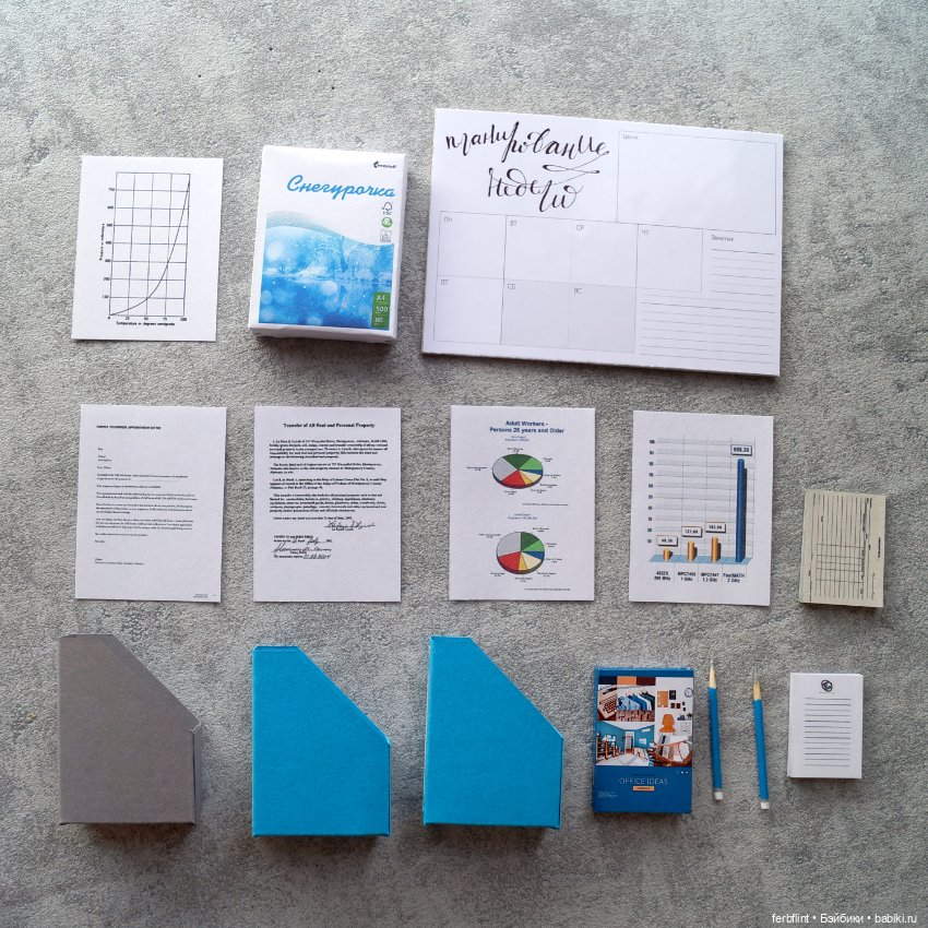 Синий офисный набор №2 (масштаб 1:6) (фото 5)