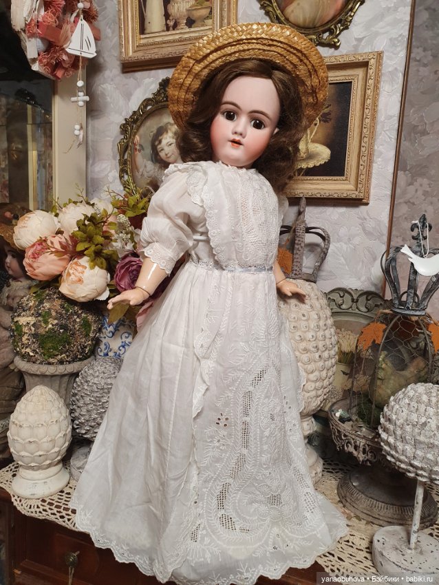 Антикварная кукла Хандверг 99, рост 65 см