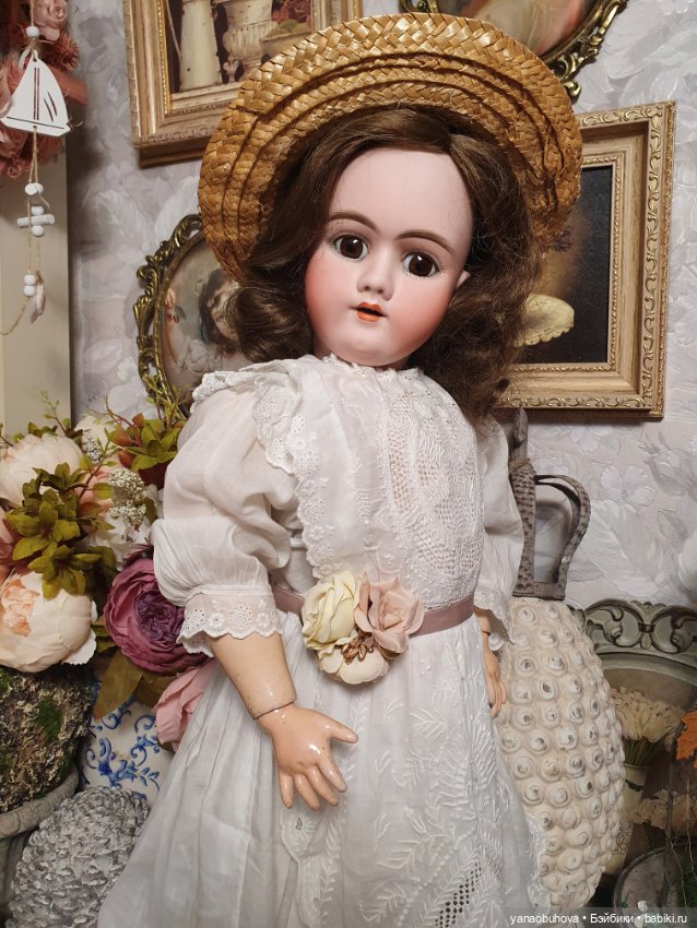 Антикварная кукла Хандверг 99, рост 65 см