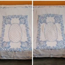 Красивая винтажная скатерть с вышивкой, Германия, 148×125см (фото 5)