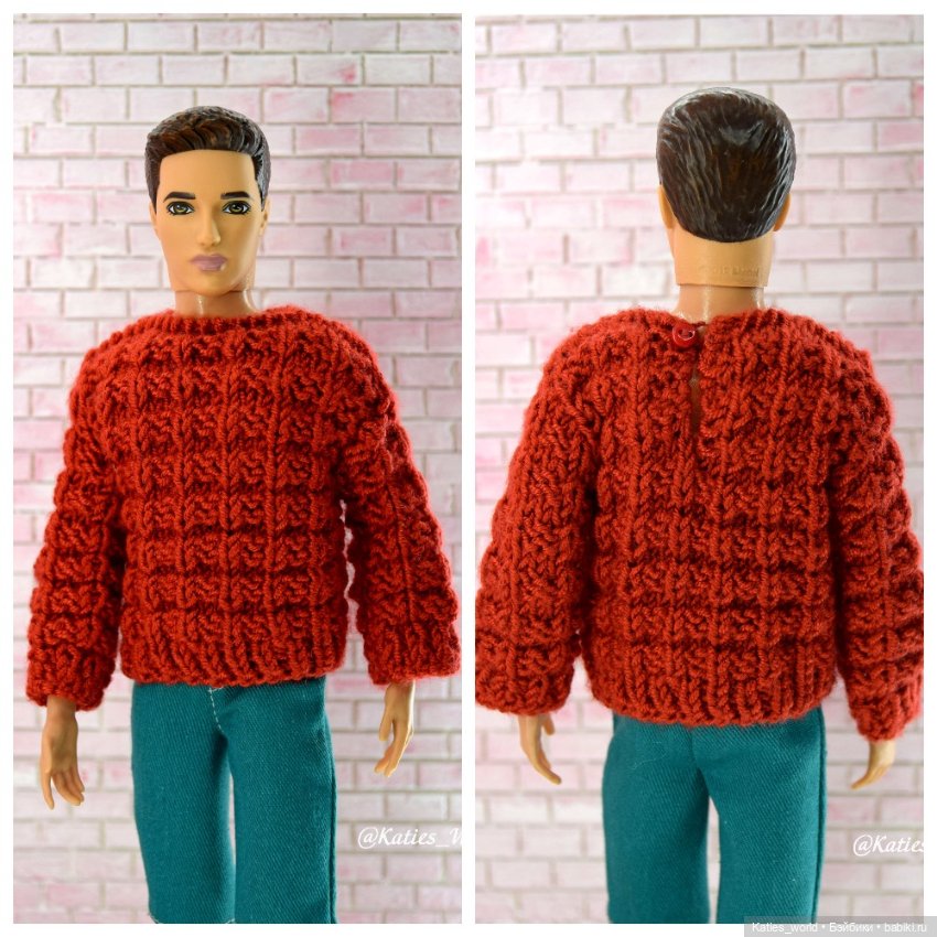 Джемпер, свитер для кукол 1/6 барби, кена, Fashion Royalty, бжд, азон, action figures (фото 4)