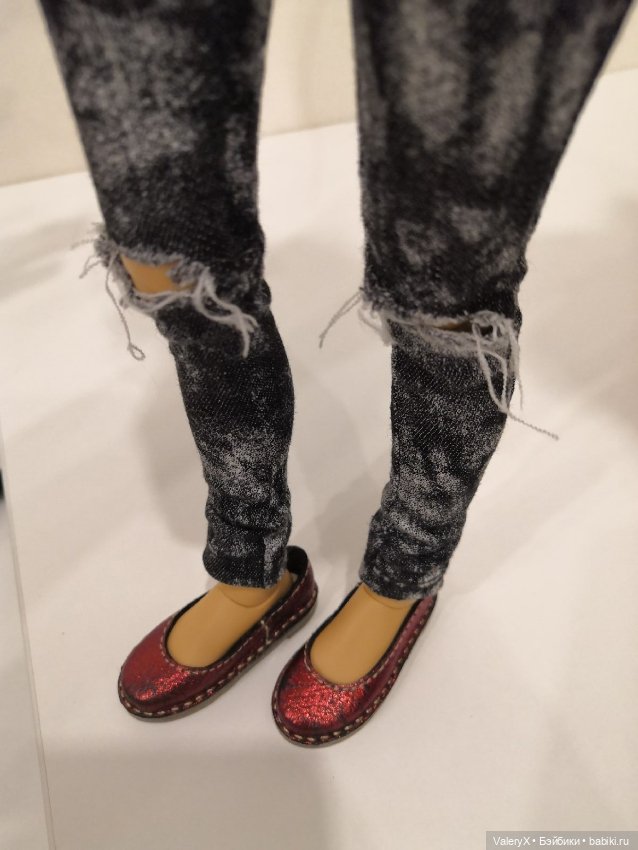 Обувь для 1/4 BJD (по стельке 54 мм) (красное вино кракелюр) (фото 7)