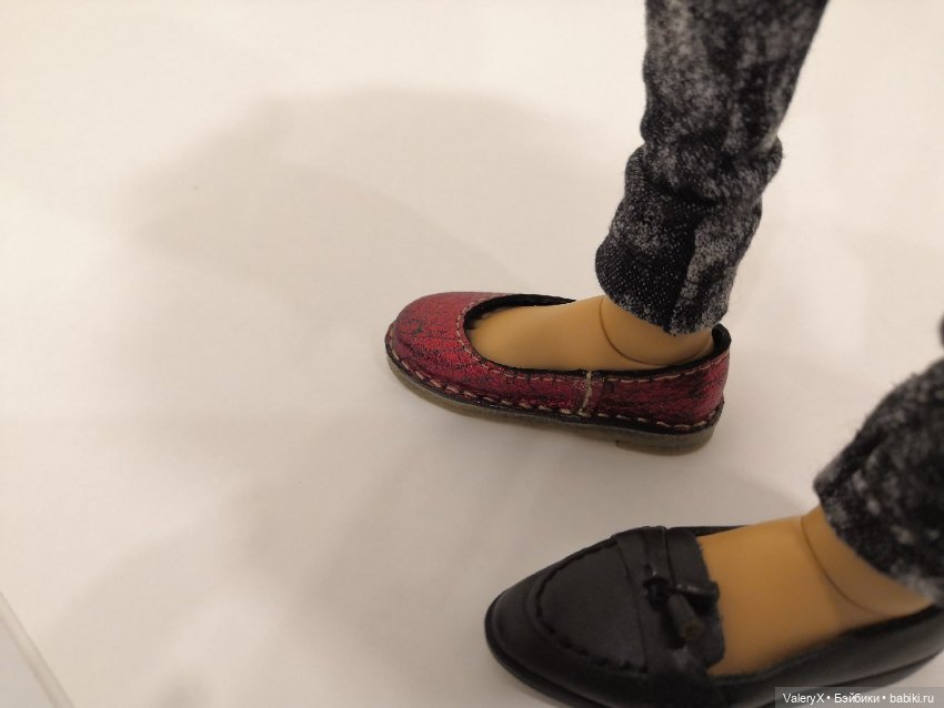 Обувь для 1/4 BJD (по стельке 54 мм) (красное вино кракелюр) (фото 6)