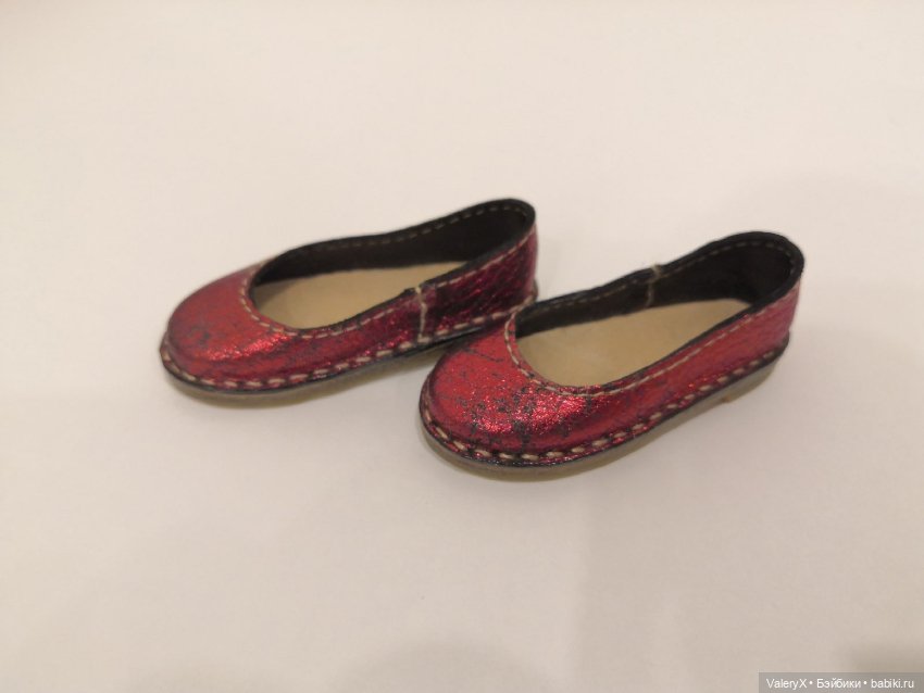 Обувь для 1/4 BJD (по стельке 54 мм) (красное вино кракелюр)
