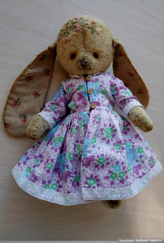 Продам авторскую зайку-тедди Дусю (фото 3)