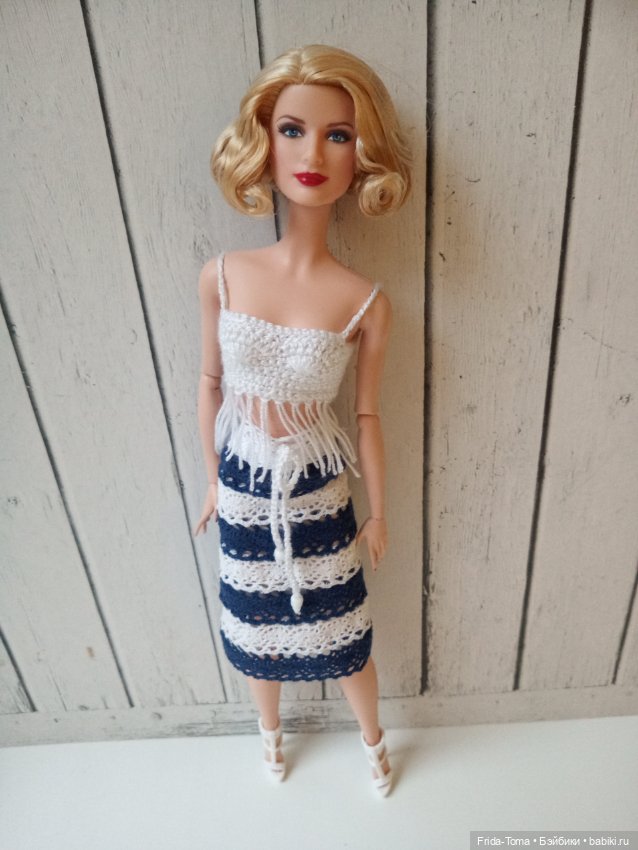 Одежда на Момоко Барби Силкстоун Поппи Паркер юбка кружево хлопок