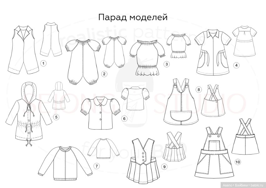 10 выкроек + фото МК по пошиву одежды для БЖД Fairyland Littlefee (26 см) (фото 2)