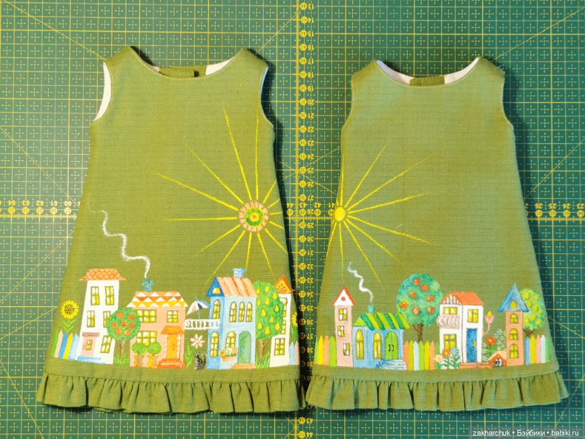 Платье "Домики" с росписью акрилом (фото 2)