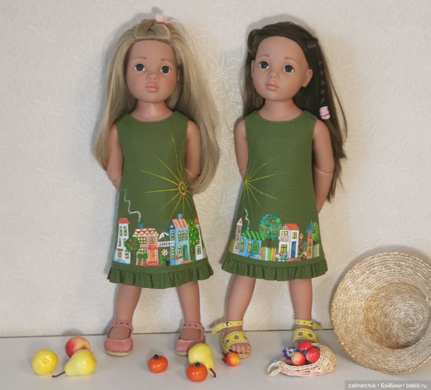 Платье "Домики" с росписью акрилом