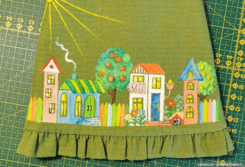 Платье "Домики" с росписью акрилом (фото 4)