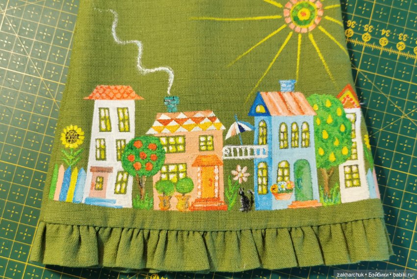 Платье "Домики" с росписью акрилом (фото 3)