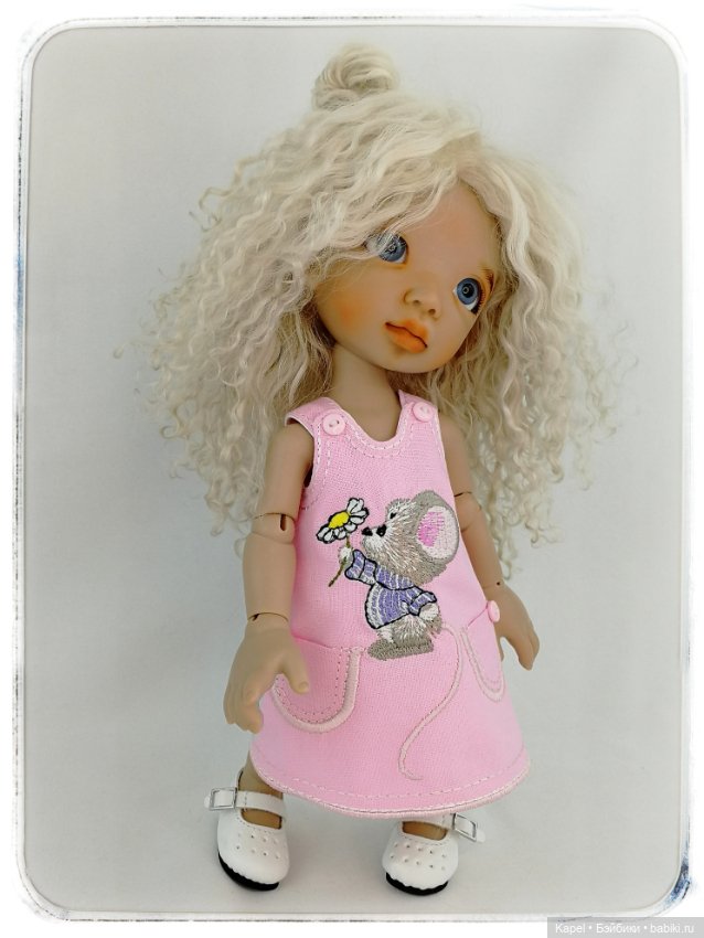 Платье «Мышонок с ромашкой» для кукол Linda Macario 10 дюймов(Martha,Momo,Mia,Melody)