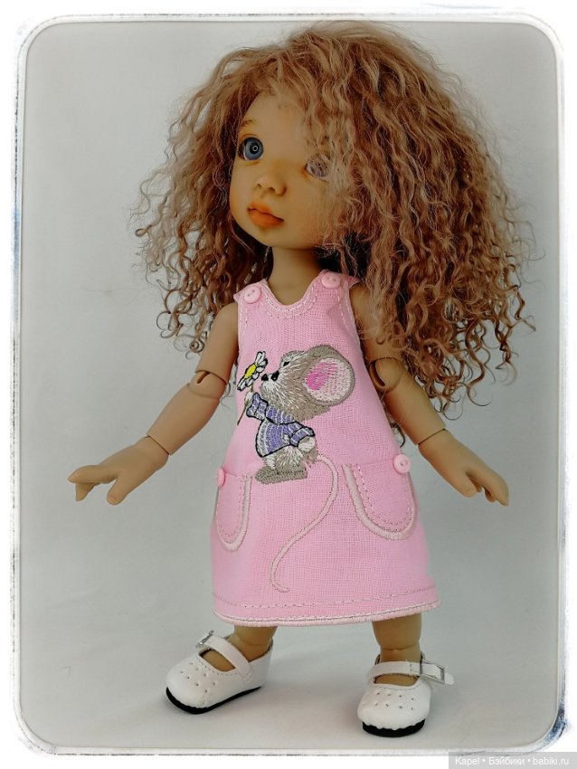 Платье «Мышонок с ромашкой» для кукол Linda Macario 10 дюймов(Martha,Momo,Mia,Melody) (фото 5)