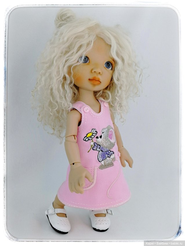 Платье «Мышонок с ромашкой» для кукол Linda Macario 10 дюймов(Martha,Momo,Mia,Melody) (фото 7)