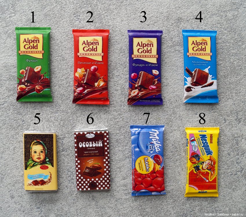 Миниатюрные шоколадки в масштабе 1:6 (фото 5)