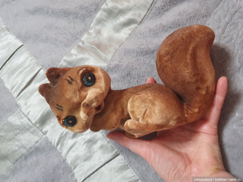 Белочка СССР, флок — Винтажные куклы и игрушки детства (фото 5)