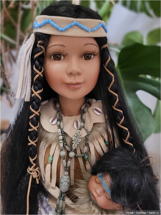 Очень красивая индианка с младенцем, 80см