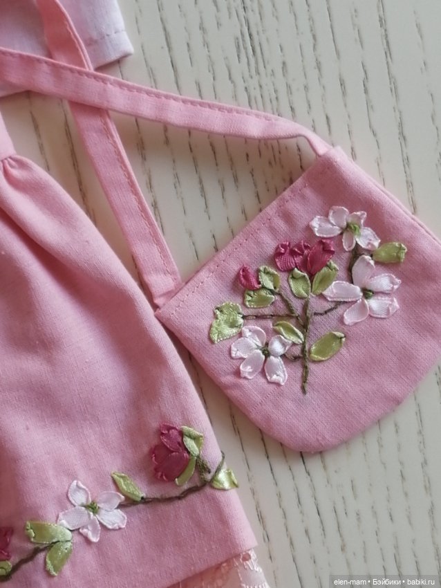 Комплекты с вышивкой лентами. Подойдут куклам Gotz, Kidz'n'Cats, Zwergnase, СССР, ГДР (фото 2)